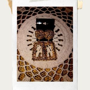 Gold bohemian textured earrings